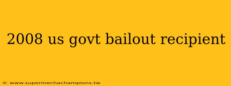2008 us govt bailout recipient