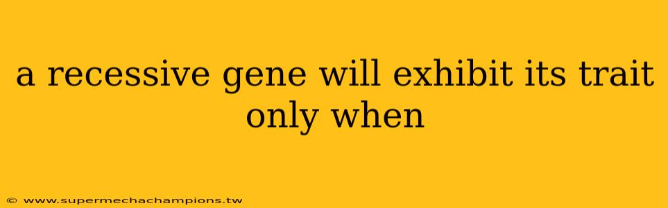 a recessive gene will exhibit its trait only when
