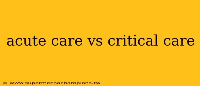 acute care vs critical care
