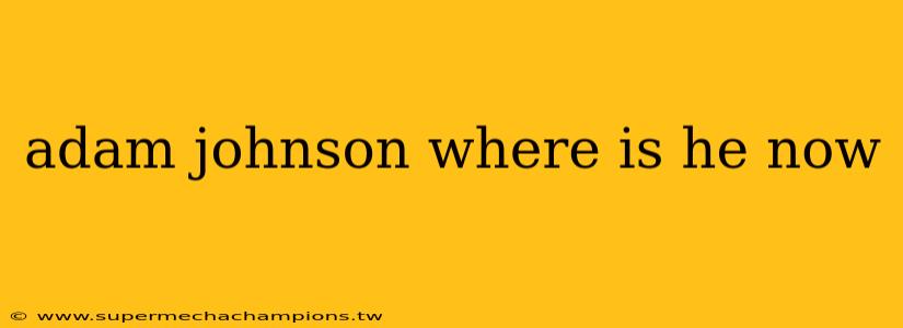 adam johnson where is he now