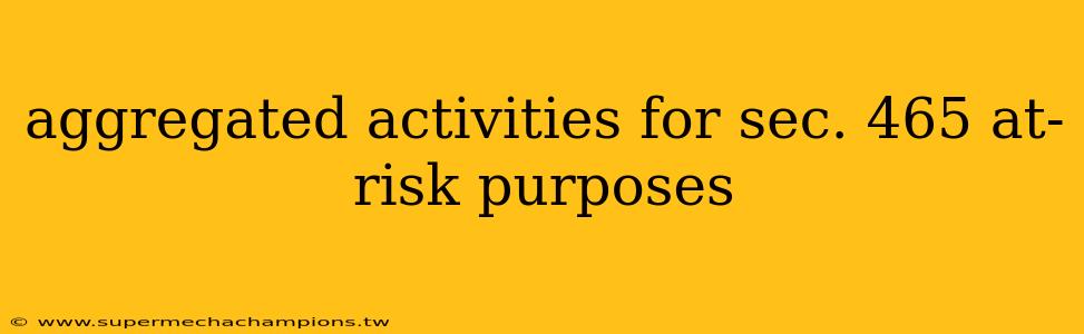 aggregated activities for sec. 465 at-risk purposes
