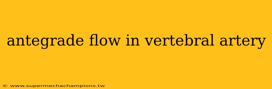 antegrade flow in vertebral artery