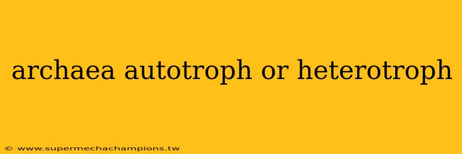archaea autotroph or heterotroph
