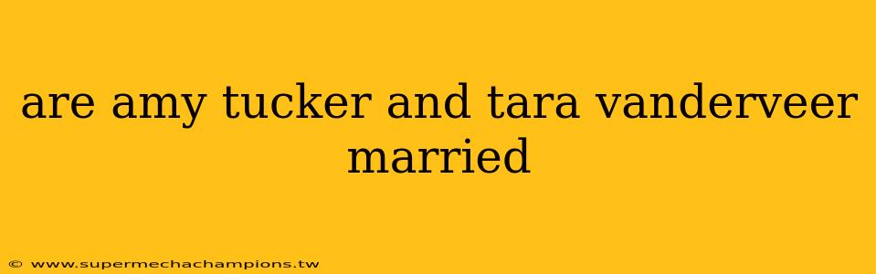 are amy tucker and tara vanderveer married