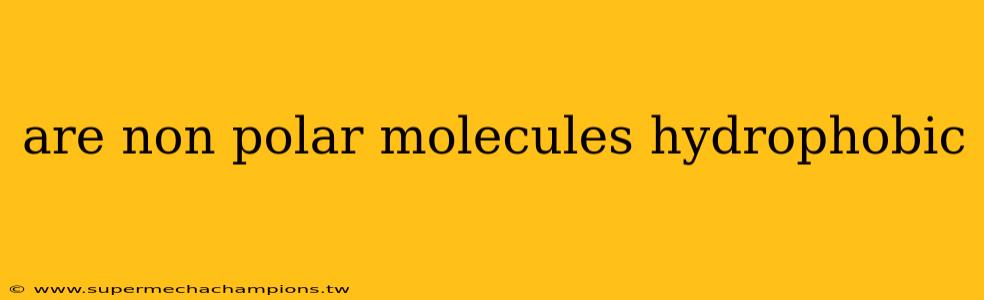 are non polar molecules hydrophobic