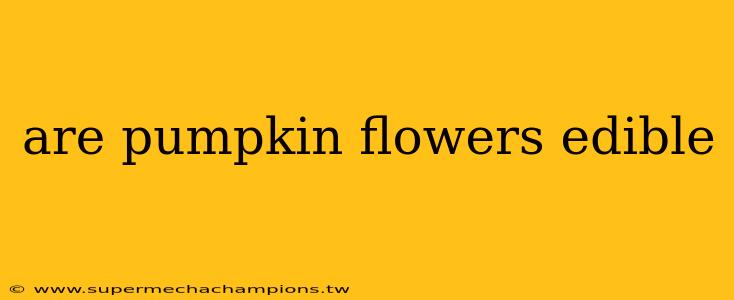 are pumpkin flowers edible