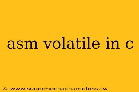 asm volatile in c