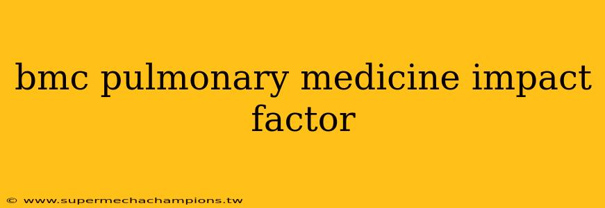 bmc pulmonary medicine impact factor