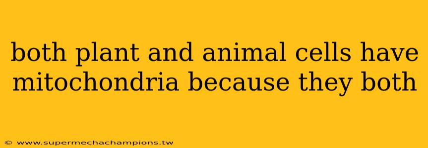 both plant and animal cells have mitochondria because they both