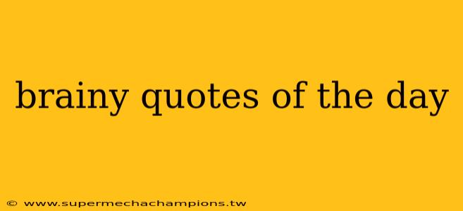 brainy quotes of the day