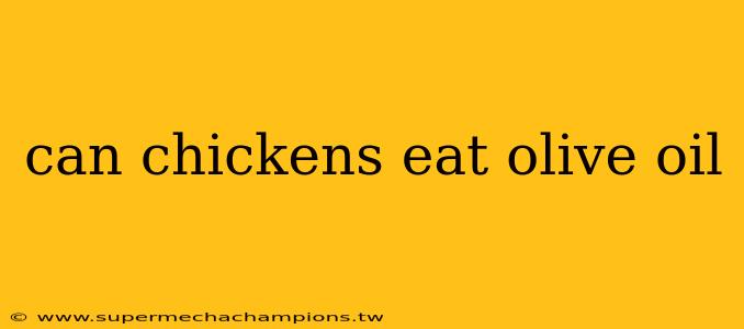 can chickens eat olive oil