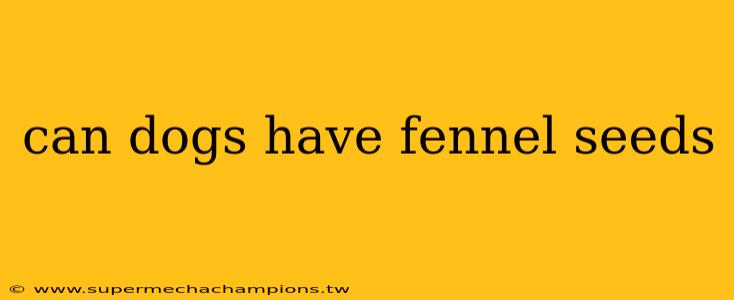 can dogs have fennel seeds