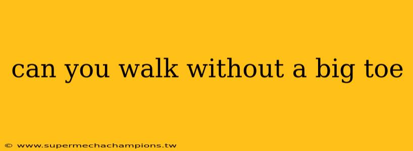 can you walk without a big toe