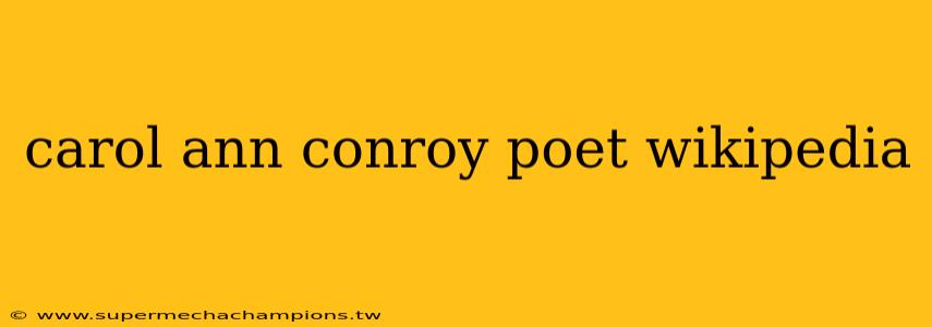 carol ann conroy poet wikipedia