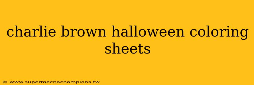 charlie brown halloween coloring sheets