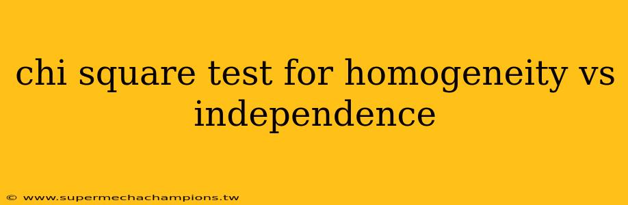 chi square test for homogeneity vs independence