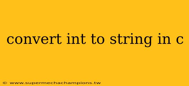 convert int to string in c