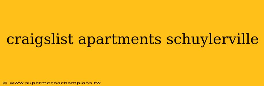 craigslist apartments schuylerville