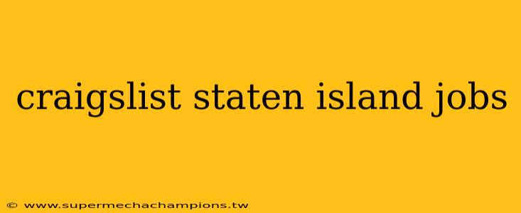 craigslist staten island jobs