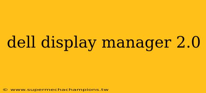dell display manager 2.0