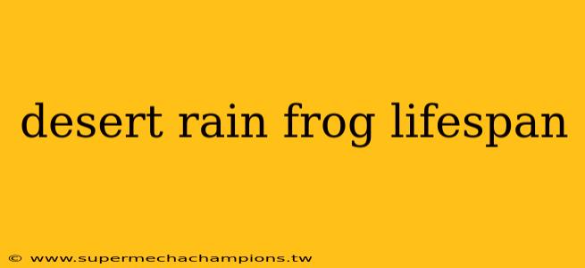 desert rain frog lifespan