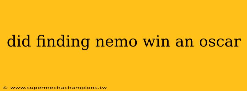 did finding nemo win an oscar
