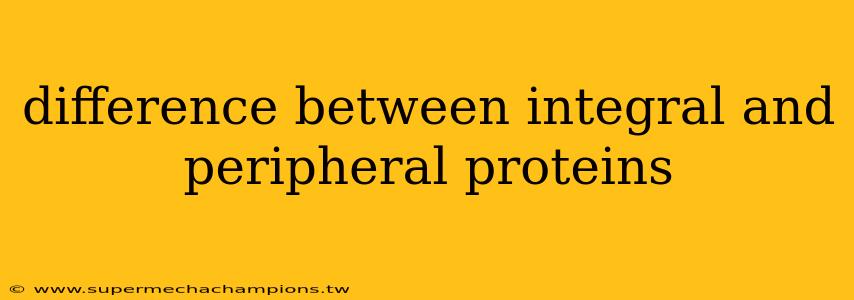 difference between integral and peripheral proteins