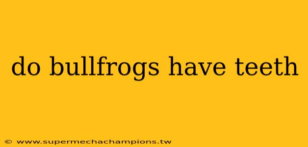 do bullfrogs have teeth