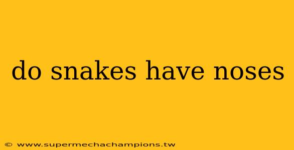 do snakes have noses