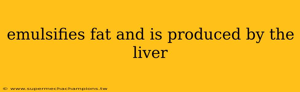 emulsifies fat and is produced by the liver