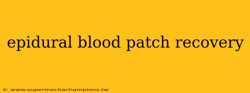 epidural blood patch recovery