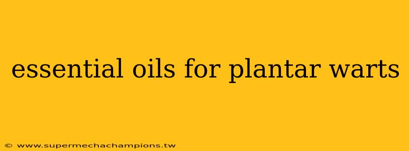 essential oils for plantar warts
