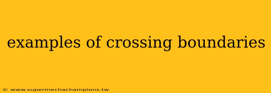 examples of crossing boundaries