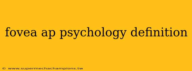 fovea ap psychology definition