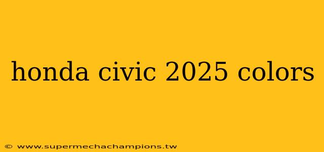 honda civic 2025 colors