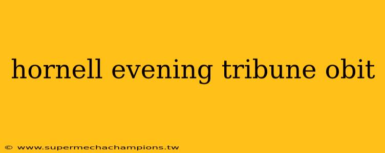 hornell evening tribune obit