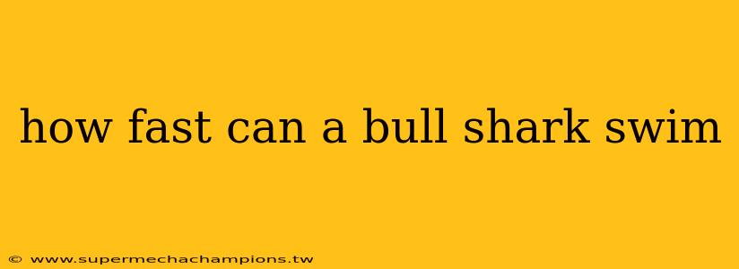 how fast can a bull shark swim