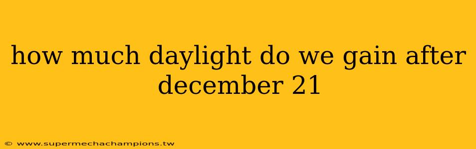 how much daylight do we gain after december 21