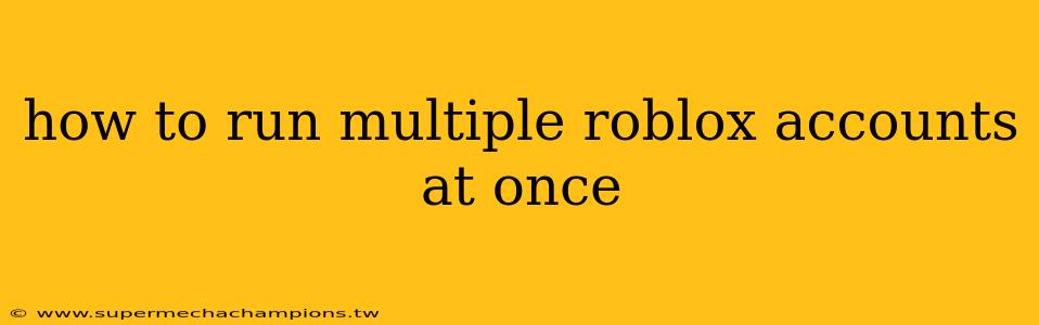 how to run multiple roblox accounts at once