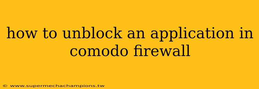 how to unblock an application in comodo firewall