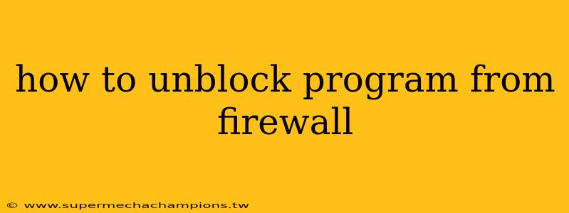 how to unblock program from firewall