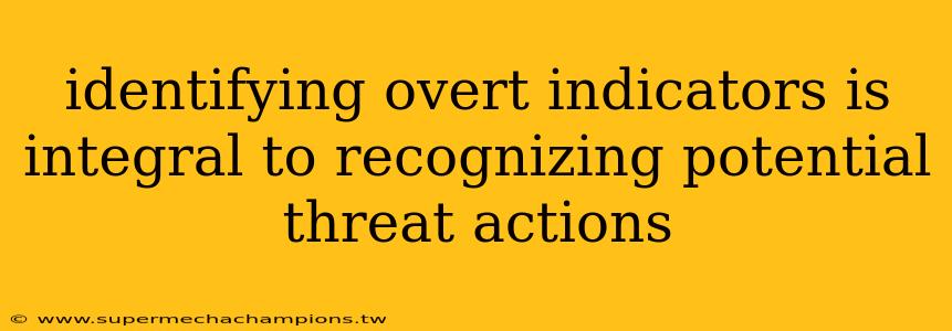 identifying overt indicators is integral to recognizing potential threat actions