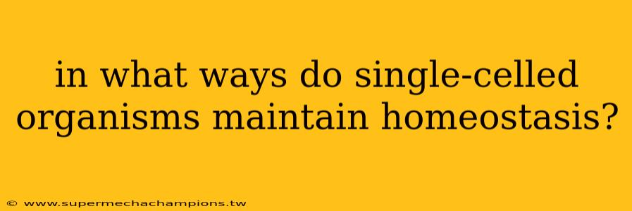 in what ways do single-celled organisms maintain homeostasis?