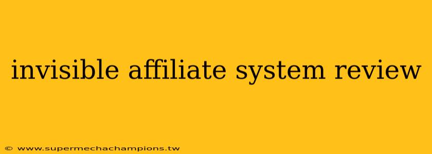 invisible affiliate system review