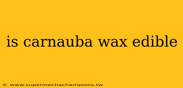 is carnauba wax edible