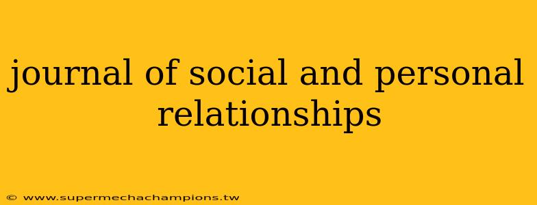 journal of social and personal relationships