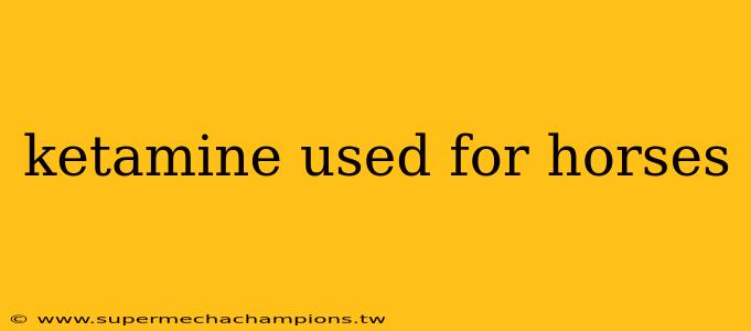 ketamine used for horses