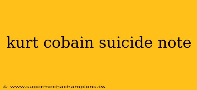 kurt cobain suicide note