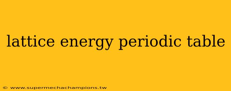 lattice energy periodic table