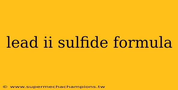 lead ii sulfide formula